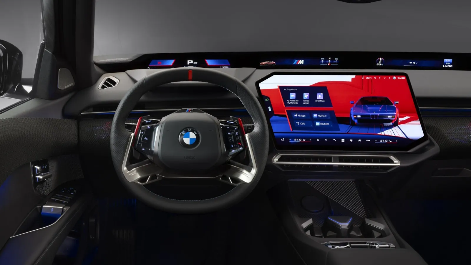Das neue BMW Modell wird von innen gezeigt.