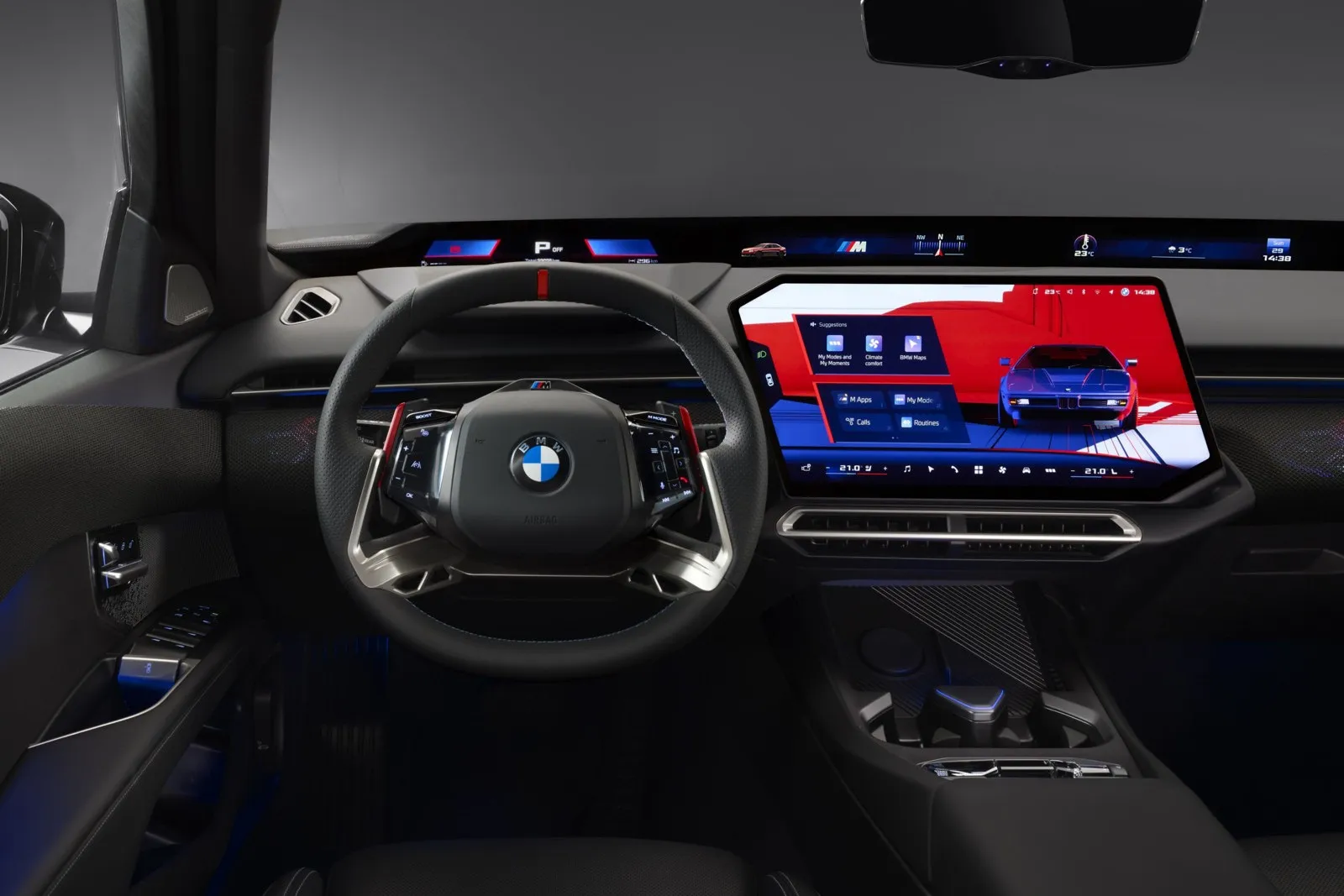 Das neue BMW Modell wird von innen gezeigt.