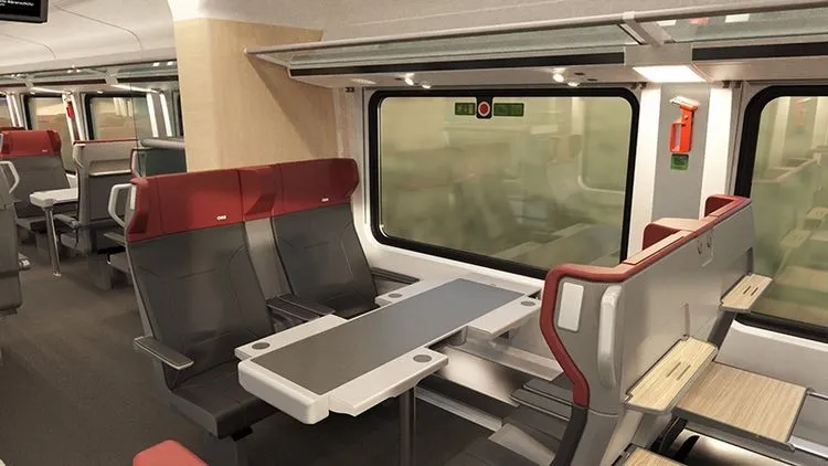 Die künftige 1. Klasse der Railjet-I-Garnituren nach dem Upgrade der ÖBB.